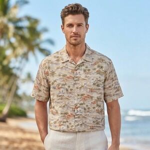 Batik Bay XXL Hawaiian Aloha Shirt 100% Cotton Tropical Island Resort Camp